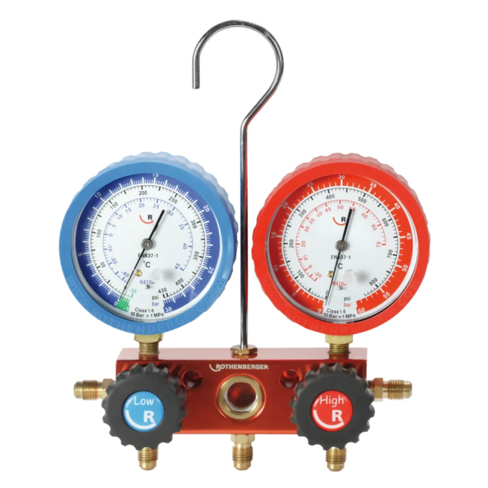 Ajutor pentru instalator 2 căi R410A-R32 Standard Manifold Rothenberger