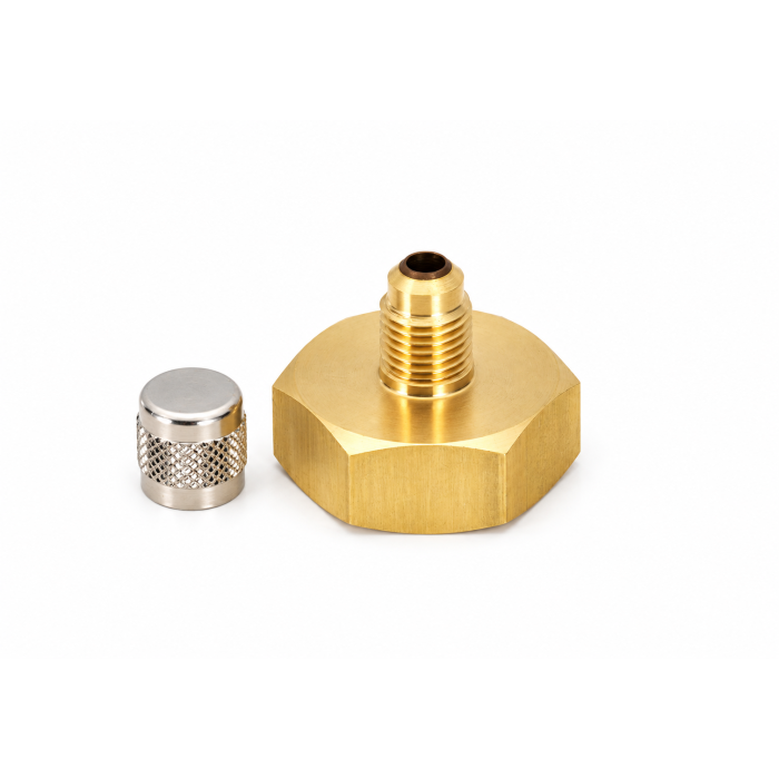 Adaptor pentru butelie de agent frigorific TASCO TA165, cu racord W26-14 × 1/4″ SAE tată