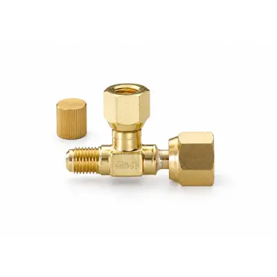 Adaptor în T pentru manometru TASCO TA382KJ, cu racord de 5/16″ SAE mamă, pentru R410A