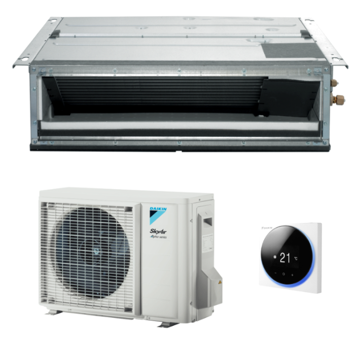 Aparat de aer conditionat tip duct Daikin SkyAir Alpha-series Bluevolution FDXM50F9-RZAG50A Inverter 18000 BTU