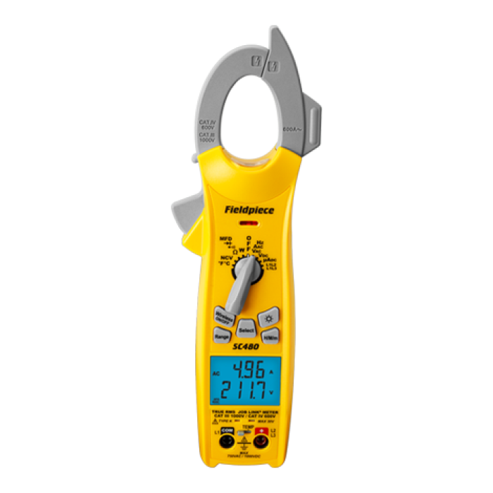 Fieldpiece Clampmetru Compact SC480 600A cu Ecran Dublu