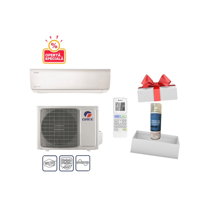 Aparat de aer conditionat GREE BORA 12000 BTU GWH12AABXB-K6DNA4F + Spray Cadou
