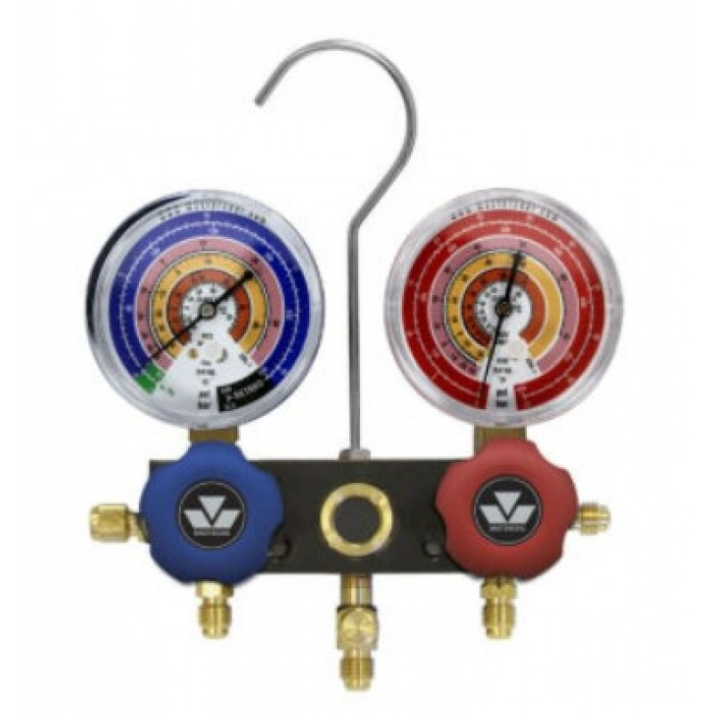 Mastercool COLECTOR DIN ALUMINIU CU 2 CĂI – SUPPAPE PISTON – CALIBRATE CLASA 1.0