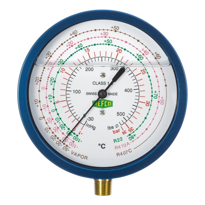 Manometru presiune joasă cu baie de ulei și burduf metalic R5-220-DS-CLIM Refco