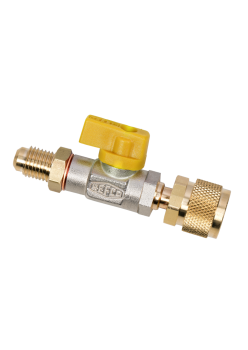 Supapă cu bilă 1/4" SAE X 5/16"SAE, galben