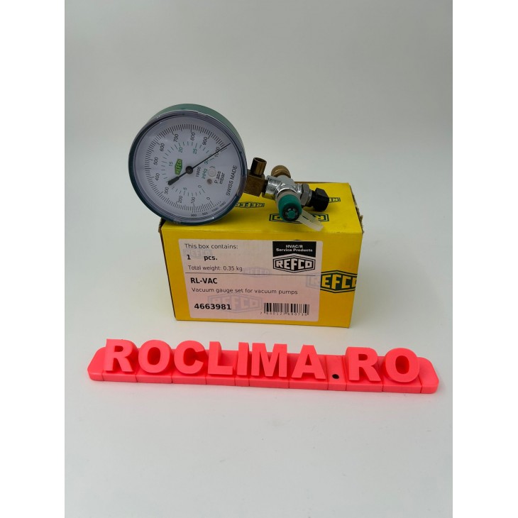 Set vacuometru 1/4" SAE cu robinet cu bila pentru pompe de vid