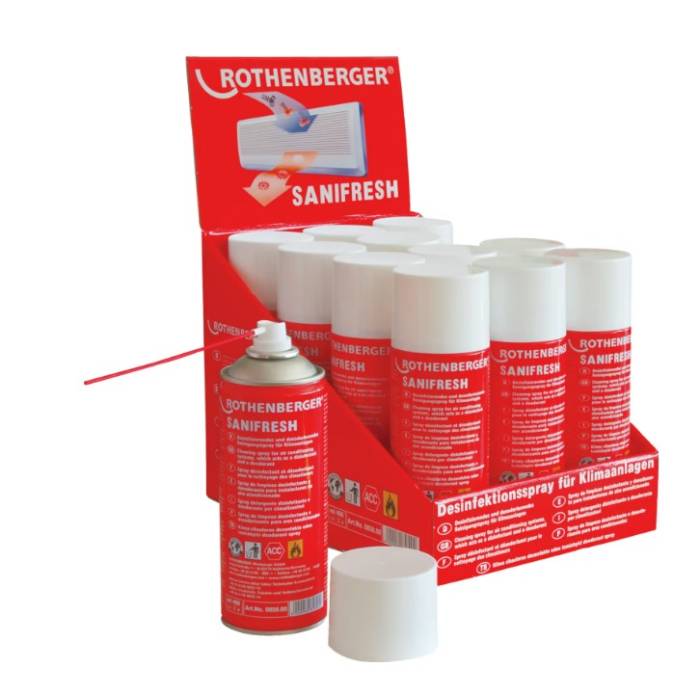 Rothenberger Display cu spray de curățare Sanifresh (pachet de 12 bucăți)