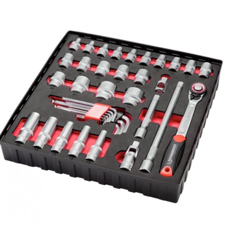 Set de 38 de piese pentru chei cu soclu și chei hexagonale 1/2"