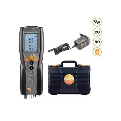 Set 1 testo 300 NEXT LEVEL - Analizor de gaze de ardere cu senzori de O2, CO până la 4,000 ppm și NO