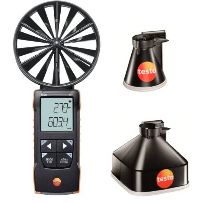 Anemometru cu elice și pâlnii de măsurare testo 417 set 1