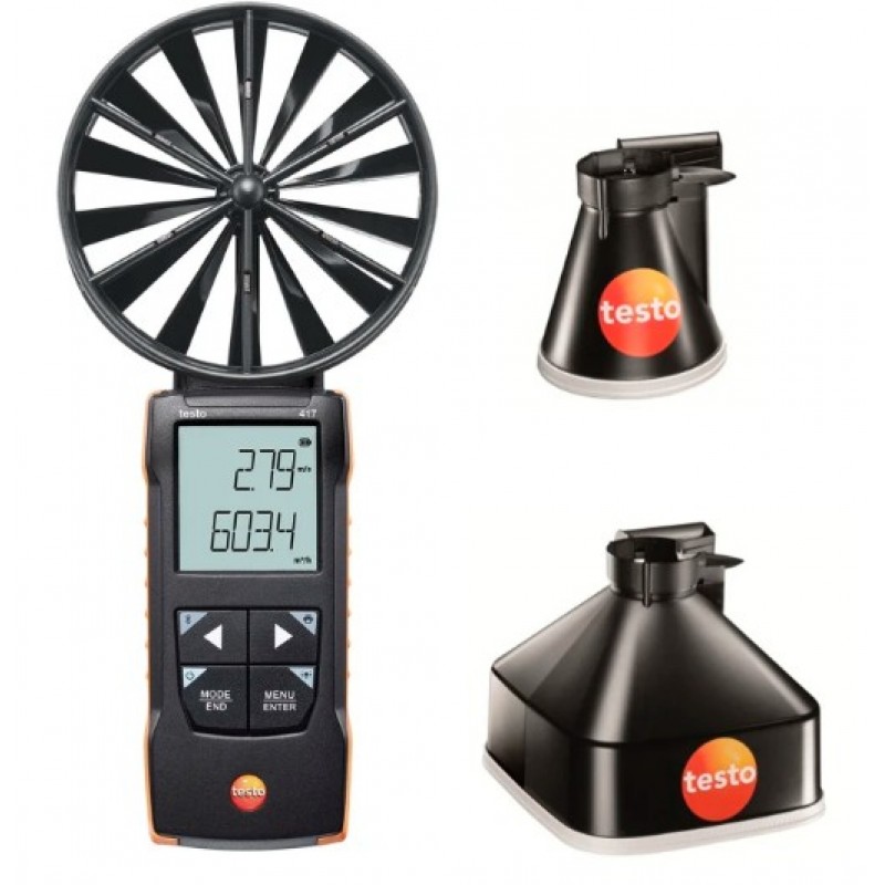 Anemometru cu elice și pâlnii de măsurare testo 417 set 1
