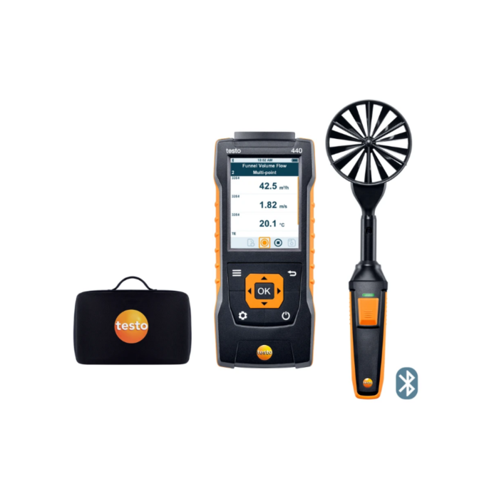 Set cu sondă pentru viteza aerului cu elice de 100 mm cu BT