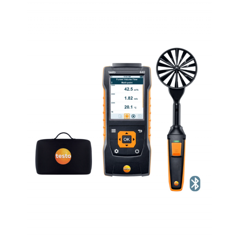 Set cu sondă pentru viteza aerului cu elice de 100 mm cu BT