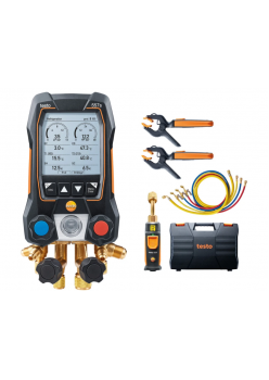 Testo 557s Set Vacuum Smart cu furtunuri - Manifold digital inteligent cu sonde wireless de temperatură și vacuum plus set de 4 furtunuri