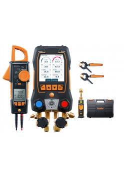 Testo 558s Set Vacuum cu clește ampermetric - Manifold digital inteligent cu clește ampermetric și sonde wireless de temperatură și vacuum