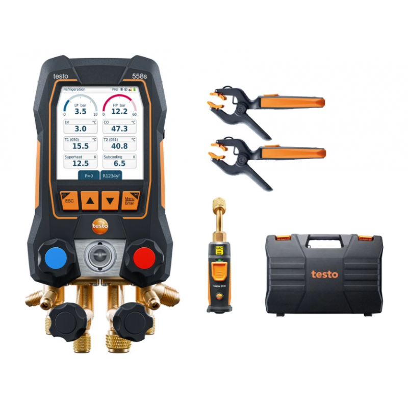 Testo 558s Set Vacuum Smart - Manifold digital inteligent cu sonde wireless de temperatură și vacuum