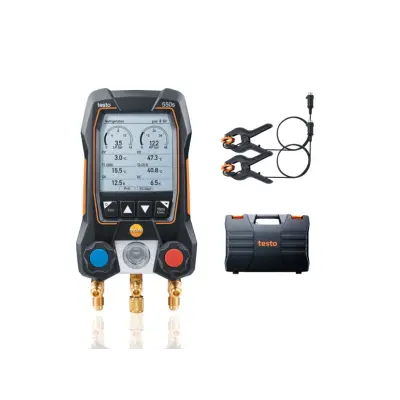 Testo 550s Set de bază - Manifold digital inteligent cu sonde de temperatură cu cablu fix