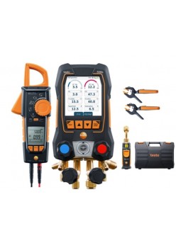 Testo 558s Set Vacuum cu clește ampermetric - Manifold digital inteligent cu clește ampermetric și sonde wireless de temperatură și vacuum