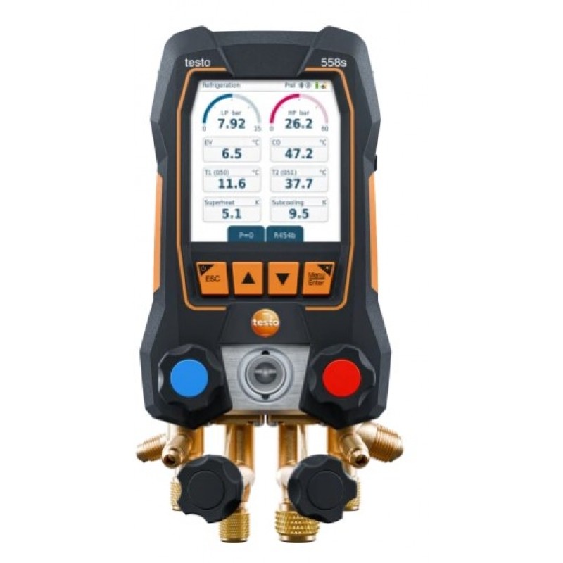 Testo 558s - Manifold digital cu 4 valve și ecran tactil intuitiv