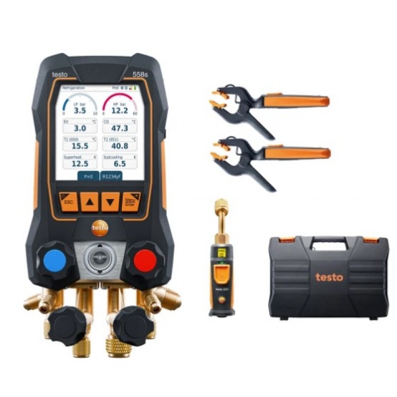 Testo 558s Set Vacuum Smart - Manifold digital inteligent cu sonde wireless de temperatură și vacuum