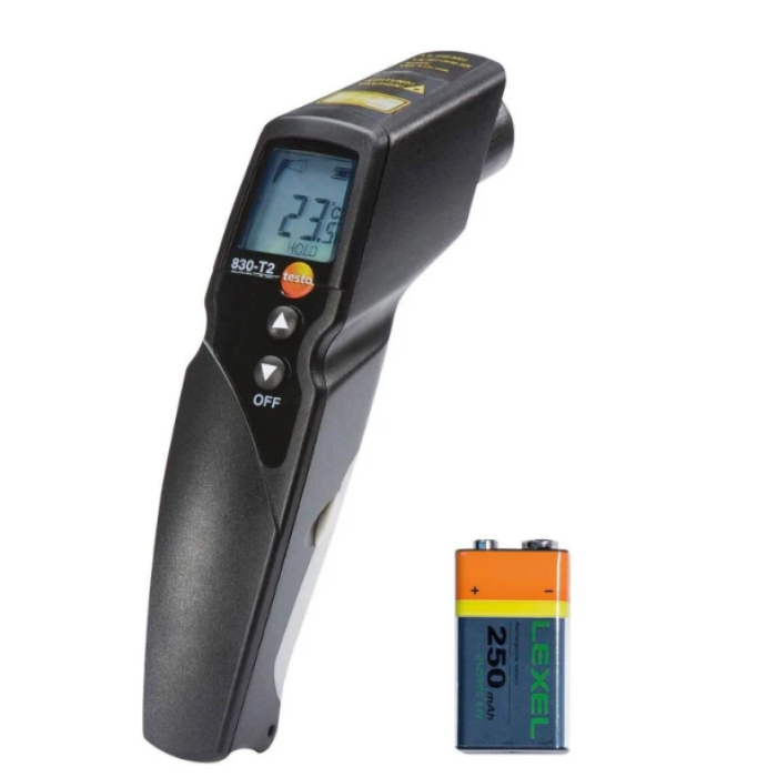 Testo 830-T2 - Termometru infraroşu cu 2 fascicule laser (sistem optic de 12:1)