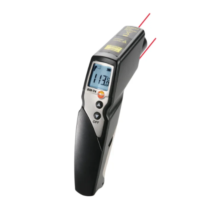 Testo 830-T4 - Termometru infraroşu cu 2 fascicule laser (sistem optic de 30:1)