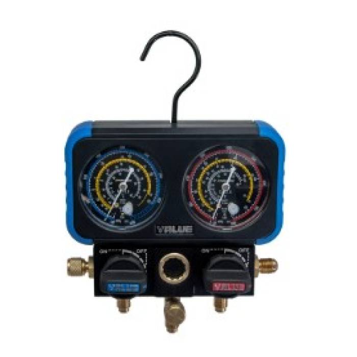 Value  Manometru dublu Freon R32,R407C, R410A, R134a, Value VRM2-B-0801