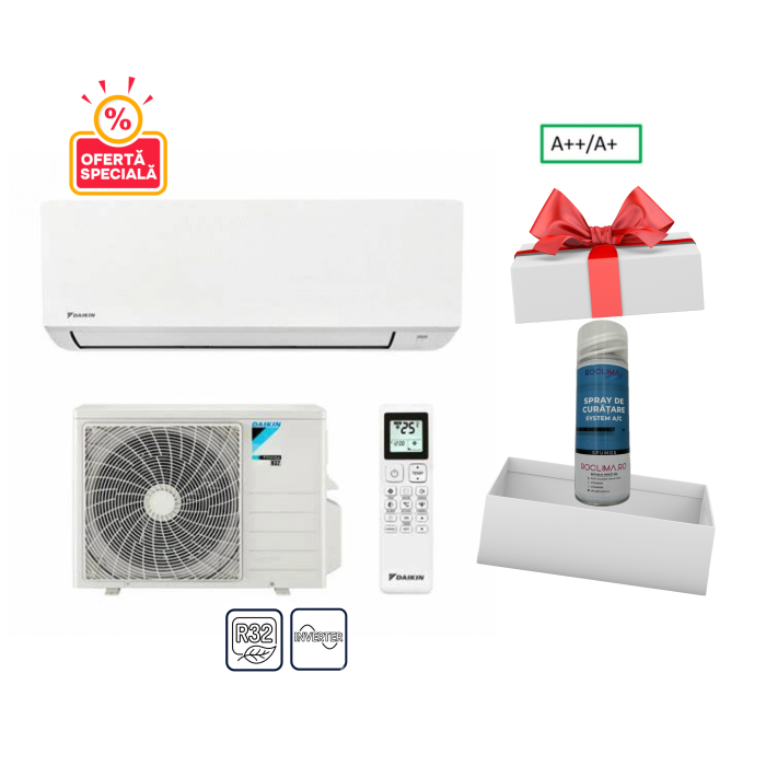 Aparat de aer conditionat Daikin Sensira Bluevolution 12000 BTU FTXC35E+RXC35E+WIFI + Spray Cadou
